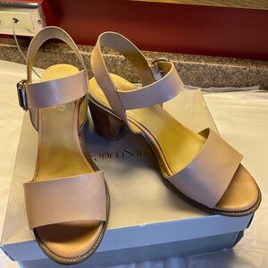 Franco Sarto Harlie Nude Leather Sandals 9